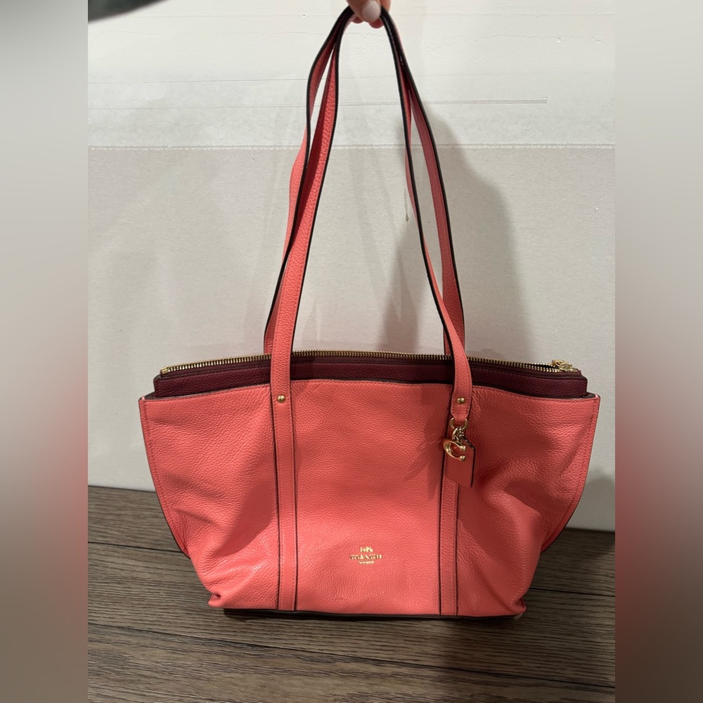 Coach Coral Leather Tote Bag